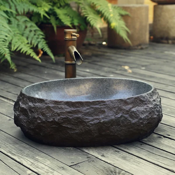 European-Style Antique Art Inter-Platform Basin Retro Table Basin Stone Wash Basin Creative Washbasin Personalized Sink