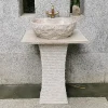 Outdoor Stone Pedestal Basin Natural Stone Wash Basin Integrated Balcony Bathroom Washbasin Courtyard Pool