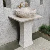Outdoor Stone Pedestal Basin Natural Stone Wash Basin Integrated Balcony Bathroom Washbasin Courtyard Pool