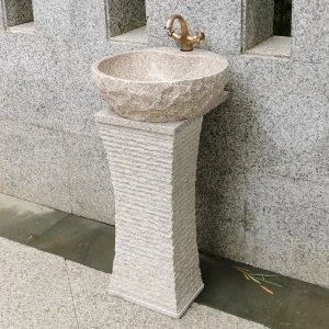 Outdoor-Stone-Pedestal-Basin-Natural-Stone-Wash-Basin-Integrated-Balcony-Bathroom-Washbasin-Courtyard-Pool Outdoor Stone Pedestal Basin Natural Stone Wash Basin Integrated Balcony Bathroom Washbasin Courtyard Pool
