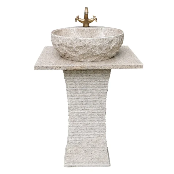 Outdoor Stone Pedestal Basin Natural Stone Wash Basin Integrated Balcony Bathroom Washbasin Courtyard Pool