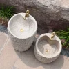 Outdoor Stone Wash Basin Integrated Courtyard Mop Pool Garden Pool Balcony Floor Pedestal Basin Natural Raw Gemstone