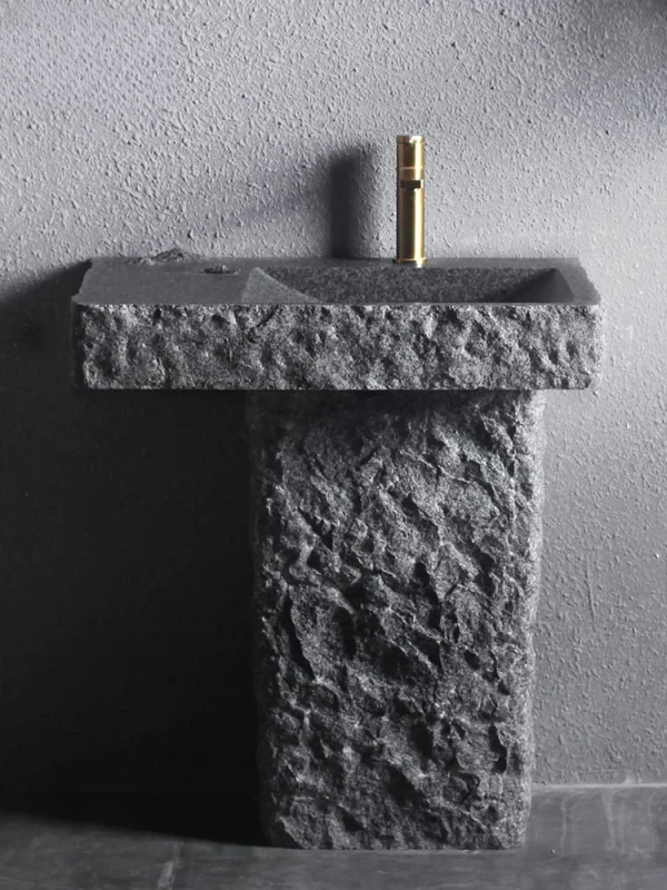 Whole Marble Washbasin Outdoor Courtyard Stone Column Basin Home Balcony Washbasin Sink