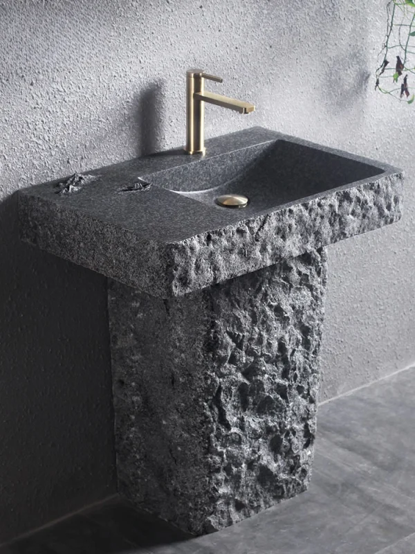 Whole Marble Washbasin Outdoor Courtyard Stone Column Basin Home Balcony Washbasin Sink
