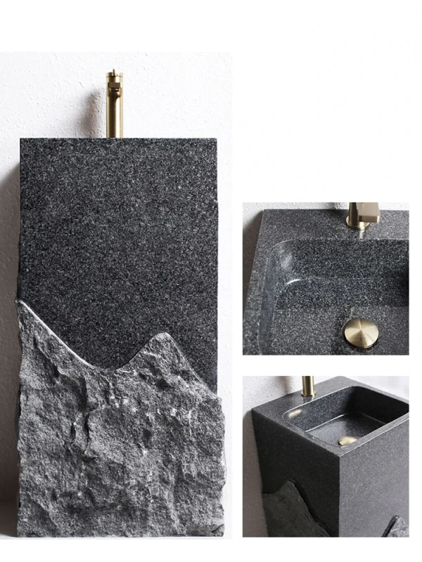 Whole Stone Column Basin, Outdoor Courtyard, Floor Standing Light Luxury Washbasin, Household Balcony, Stone Sink