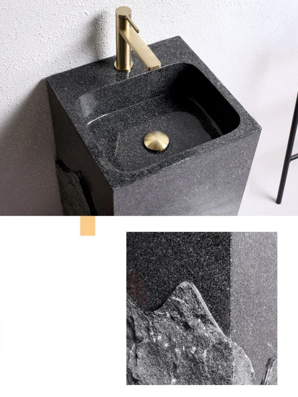 Whole Stone Column Basin, Outdoor Courtyard, Floor Standing Light Luxury Washbasin, Household Balcony, Stone Sink