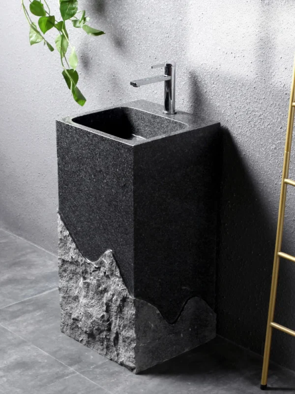 Whole Stone Column Basin, Outdoor Courtyard, Floor Standing Light Luxury Washbasin, Household Balcony, Stone Sink
