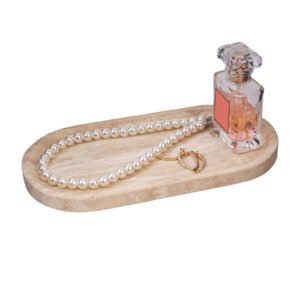 1-1 拷贝 Marble Vanity Tray for Bathroom Counter, 10"x5" Travertine Decorative Tray for Perfume, Candles, Stone Jewelry Dish Tray (Travertine Beige, 9.8X4.7)