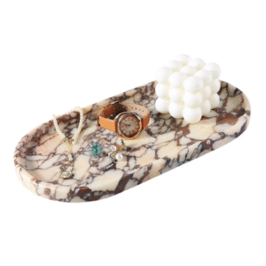 1-1 拷贝 Natural Decorative Marble Bathroom Tray, 12"x6" Calacatta Viola Marble Catchall Tray for Bathroom, Stone Perfume Trays Jewelry Dish for Dresser, Stone Storage Trays for Home Decor