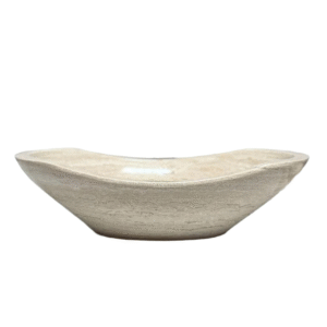 Natural Tan Travertine Vessel Sink  Modern Polished Oval Canoe Bathroom Sink