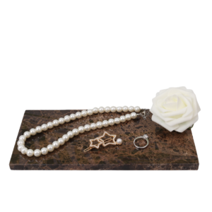 Marble Tray for Bathroom, Natural Marble Stone Vanity Tray for Storage jewelry and Bathroom Counter Tray, Ideal for Home Decoration