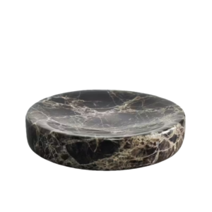 Natural Marble Dark Brown Tray, Jewelry Organizer, Soap Dish, Key Holder, Candle Base - Polished Stone Tabletop Decor for Home, Office, Bathroom, Entryway - Luxury Decorative Accent Piece - Durable Multi, Sophisticated Design, Jewelry Trays