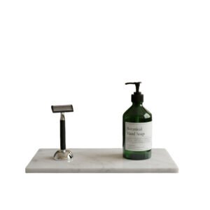 Luxury Natural White Marble Tray - Polished Geometric For Bathroom & Living Room Decor, Holiday-Ready Home Storage Solution, Sophisticated Decor | Smooth Surface