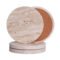 Natural Travertine Stone Coasters Set Of 4, Round 4