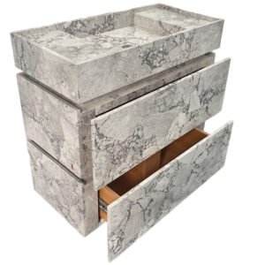 Calacatta Marble Vanity Sink: Modern Bathroom Storage, 43.3"x17.7"x37.4"